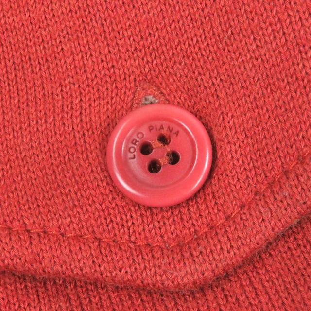 美品□Loro Piana ロロピアーナ コットン シルク ジップアップ 長袖 ニットジャケット テラコッタ 58/希少サイズ イタリア製 メンズ_5