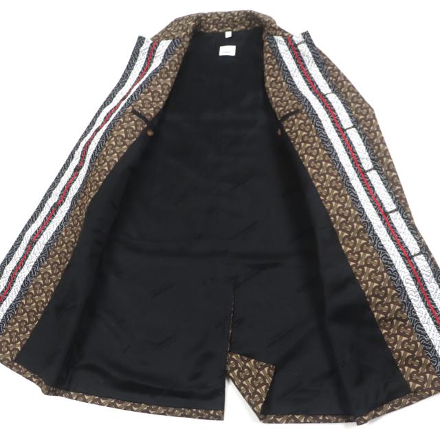 極美品▽BURBERRY バーバリー 8018265 TBモノグラム 比翼仕立 ナイロン