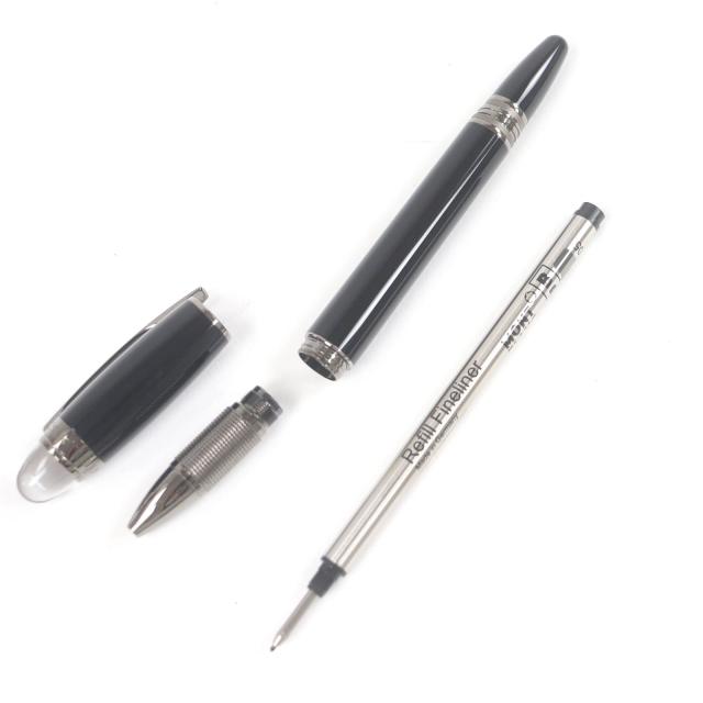極美品□MONTBLANC モンブラン スターウォーカー ファインライナー キャップ式 ネームペン ミッドナイトブラック シルバー ドイツ製_2