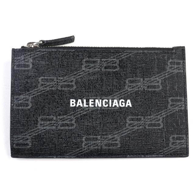 未使用品○BALENCIAGA バレンシアガ 640535 CASH レザー BBモノグラム ロゴプリント フラグメントケース カードホルダー ケース