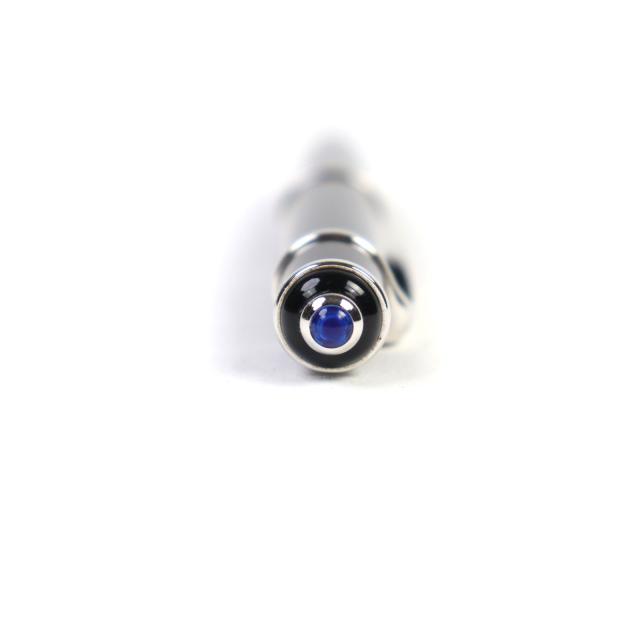 美品○Cartier カルティエ ディアボロ ドゥ カルティエ ロゴ刻印 ブルージェムストーン付き ツイスト式 ボールペン 筆記確認済み_3