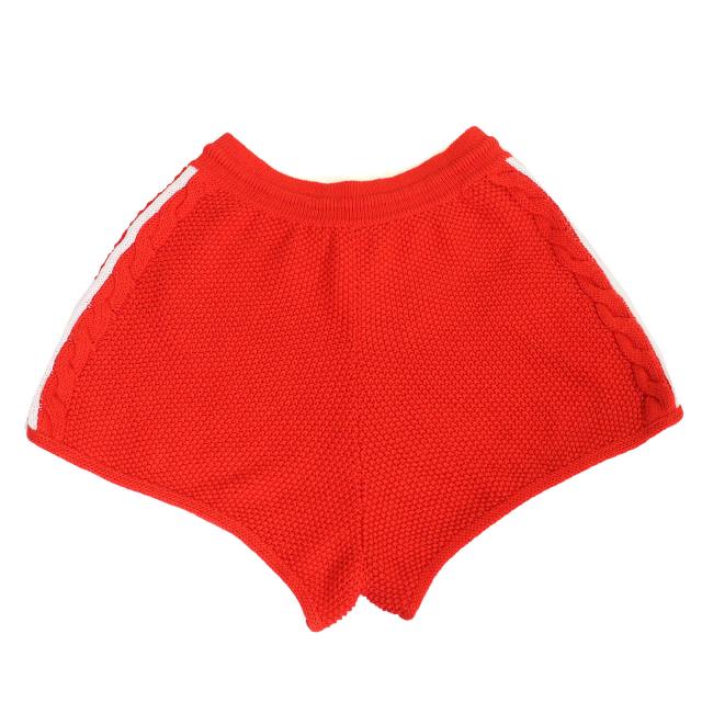 未当てはめる品△GUCCI×adidas グッチ×アディダス 693835 リネン 綿織物 トレフォイル刺しゅう入り口・入口 編み物 遊撃手ズボン下 赤いこと L 伊製 定まり品