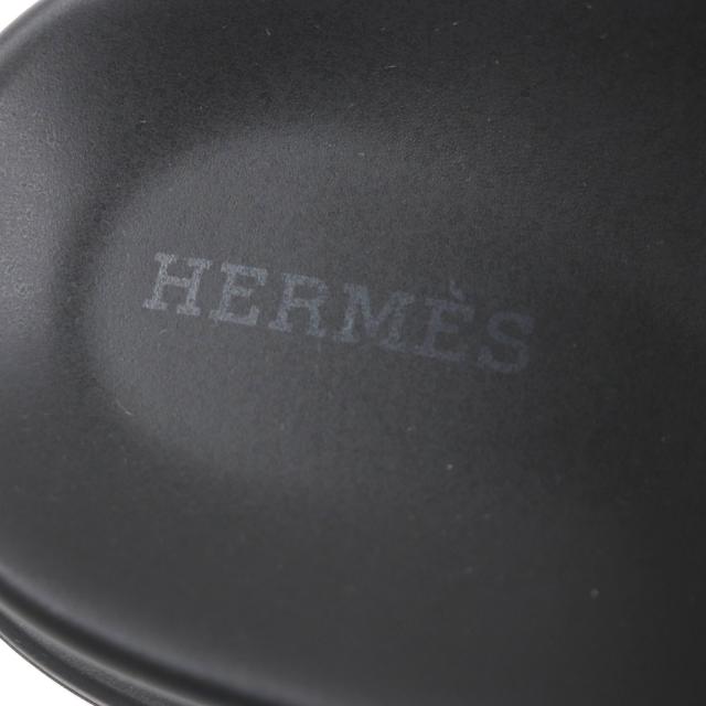 未使用品▼HERMES エルメス シプレ レザー Hロゴ ロゴ刻印入り ストラップ付き スライドサンダル ホワイト 40 箱・保存袋付 伊製 メンズ_7