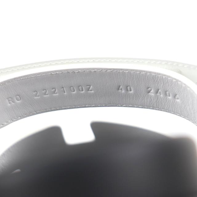 未使用品▼HERMES エルメス シプレ レザー Hロゴ ロゴ刻印入り ストラップ付き スライドサンダル ホワイト 40 箱・保存袋付 伊製 メンズ_8