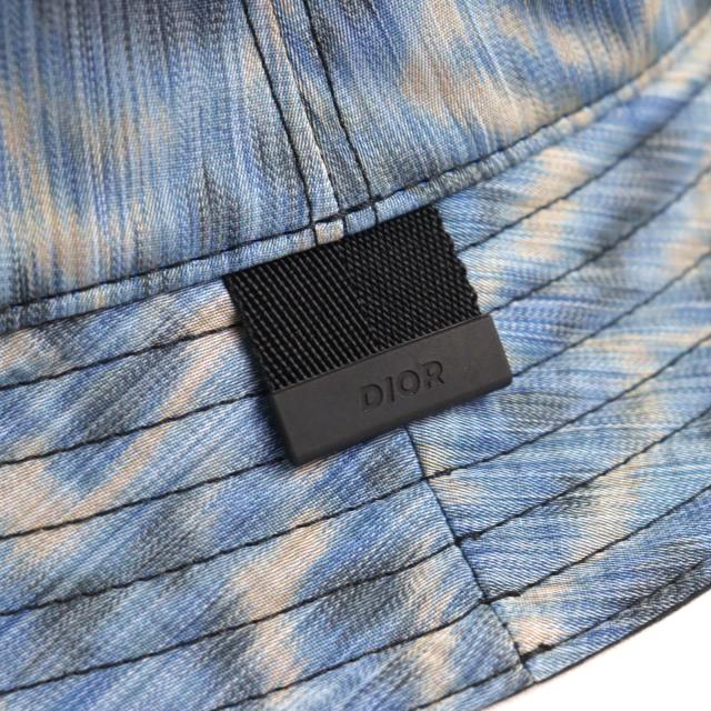 未使用品○DIOR Parley ディオールオム パーレイ フォージ オーシャンズ 22AW 293C906D5547 バケットハット ブルー系 総柄 M 正規品_6