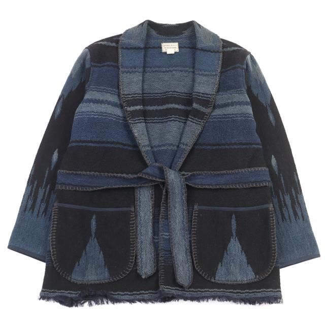 未使用品○RRL ダブルアールエル コットン100% インディゴ ネイティブ ベルテッド ラグジャケット マルチカラー 日本サイズL相当 正規品