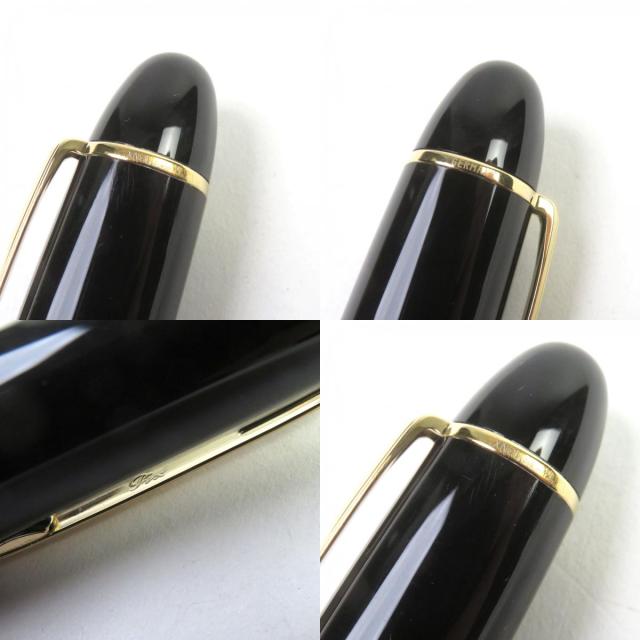 美品○MONTBLANC モンブラン マイスターシュテュック 149 18K ホワイトスター ロゴ刻印 万年筆 ブラック ゴールド ドイツ製_9