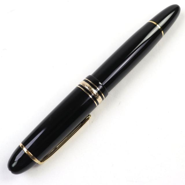 美品○MONTBLANC モンブラン マイスターシュテュック 149 18K ホワイトスター ロゴ刻印 万年筆 ブラック ゴールド ドイツ製_1