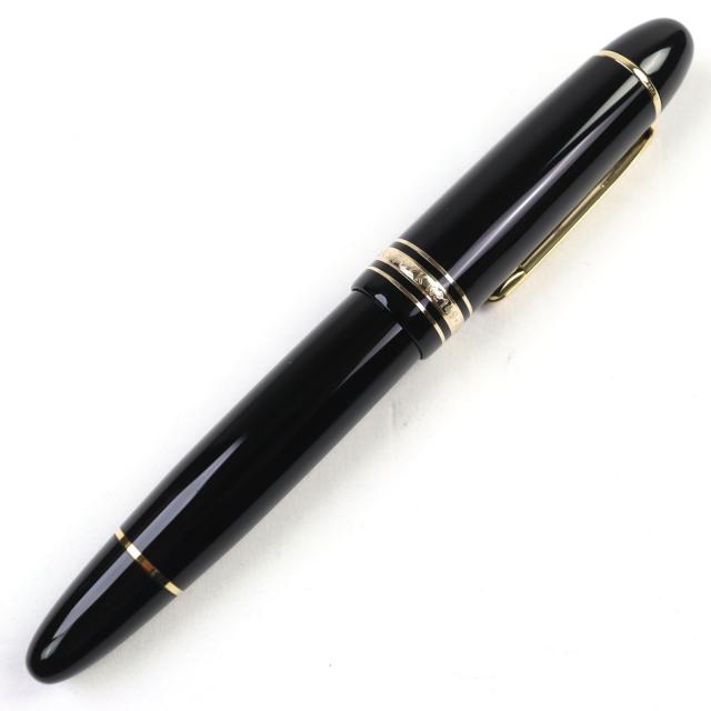 美品○MONTBLANC モンブラン マイスターシュテュック 149 18K ホワイトスター ロゴ刻印 万年筆 ブラック ゴールド ドイツ製_2