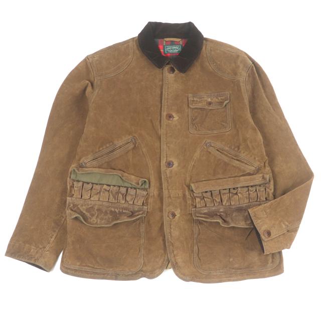 極美品□POLO COUNTRY ポロカントリー 710907630001 ヤギ革 USED加工 襟コーデュロイ カバーオール ハンティングジャケット XL 正規品