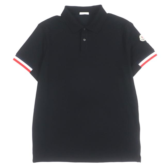 未使用品▼MONCLER モンクレール 2021年製 ロゴワッペン ロゴ入りボタン トリコロール ショートスリーブ 半袖ポロシャツ L 正規品 メンズ