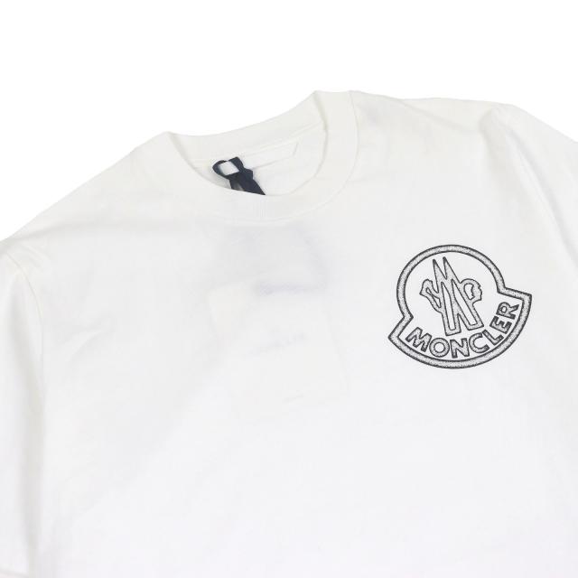 未使用品□MONCLER モンクレール 2024年製 SS T-SHIRT ロゴワッペン プリントデザイン 半袖Ｔシャツ カットソー ホワイト　M 正規品_1
