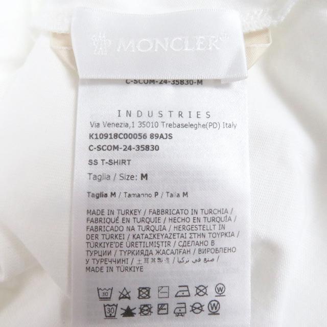 未使用品□MONCLER モンクレール 2024年製 SS T-SHIRT ロゴワッペン プリントデザイン 半袖Ｔシャツ カットソー ホワイト　M 正規品_5