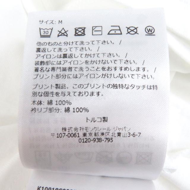 未使用品□MONCLER モンクレール 2024年製 SS T-SHIRT ロゴワッペン プリントデザイン 半袖Ｔシャツ カットソー ホワイト　M 正規品_6