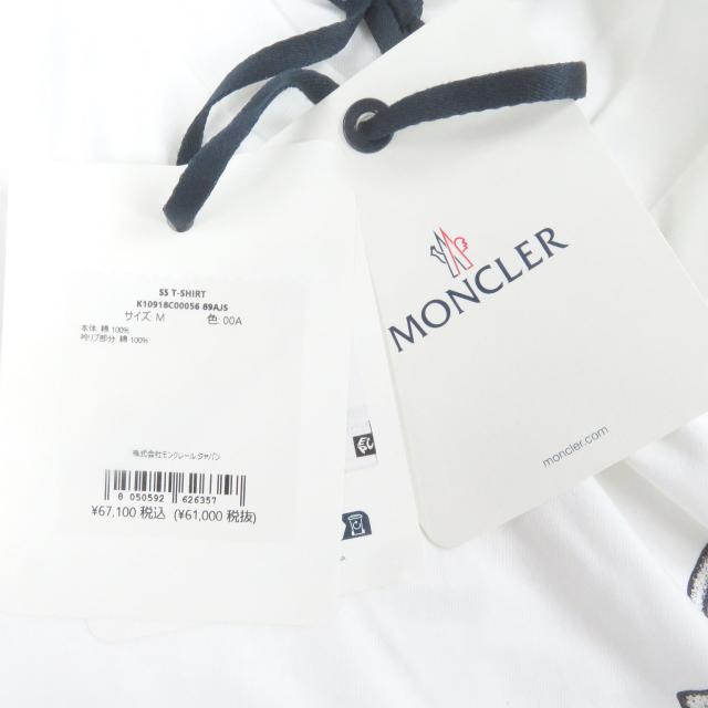 未使用品□MONCLER モンクレール 2024年製 SS T-SHIRT ロゴワッペン プリントデザイン 半袖Ｔシャツ カットソー ホワイト　M 正規品_8