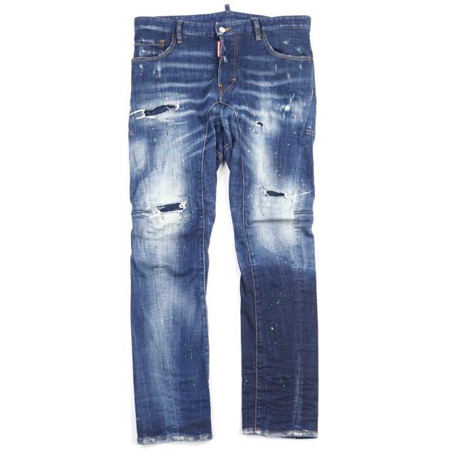 【ドンドン見直し】美品○DSQUARED2 ディースクエアード 19SS S74LB0516 Tidy Biker Jean ダメージ加工 デニムパンツ 46 正規品 メンズ