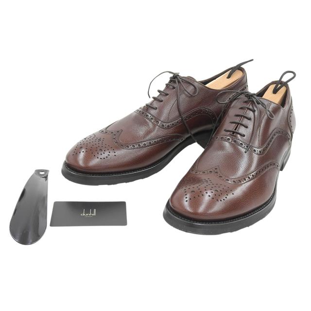 未使用品▲Dunhill ダンヒル ウィングチップ メダリオン フルブローグ レザーシューズ ドレスシューズ ビジネスシューズ ブラウン　42.5_1