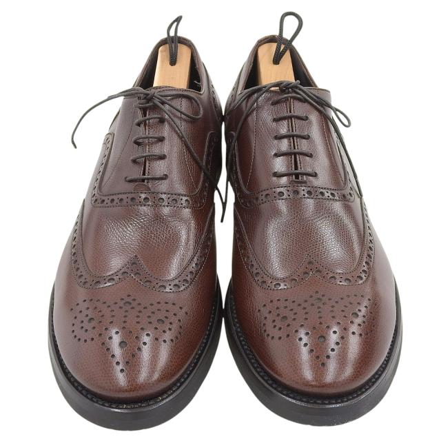 未使用品▲Dunhill ダンヒル ウィングチップ メダリオン フルブローグ レザーシューズ ドレスシューズ ビジネスシューズ ブラウン　42.5_3