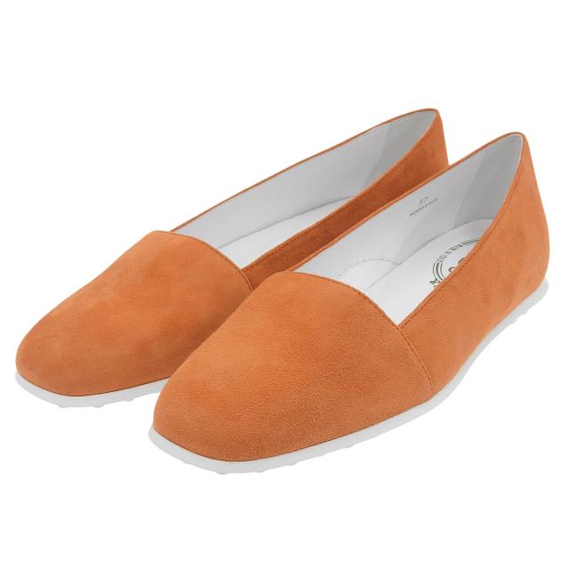 未使用品▲TOD’S トッズ スウェードレザー フラットシューズ スリッポン オレンジ 37 箱付き イタリア製 レディース