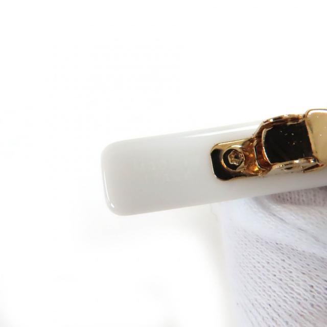 極美品☆MIUMIU ミュウミュウ 51F125 ロゴ入り バレッタ ヘアアクセサリー ホワイト ブラック 箱・保存袋付き イタリア製 レディース_6