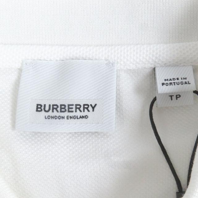 未使用品□BURBERRY バーバリー 8056225 コットン100％ TBロゴ刺繍 エンブロイダリー 半袖ポロシャツ カットソー ホワイト XS 正規品_6