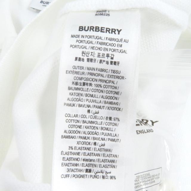 未使用品□BURBERRY バーバリー 8056225 コットン100％ TBロゴ刺繍 エンブロイダリー 半袖ポロシャツ カットソー ホワイト XS 正規品_8