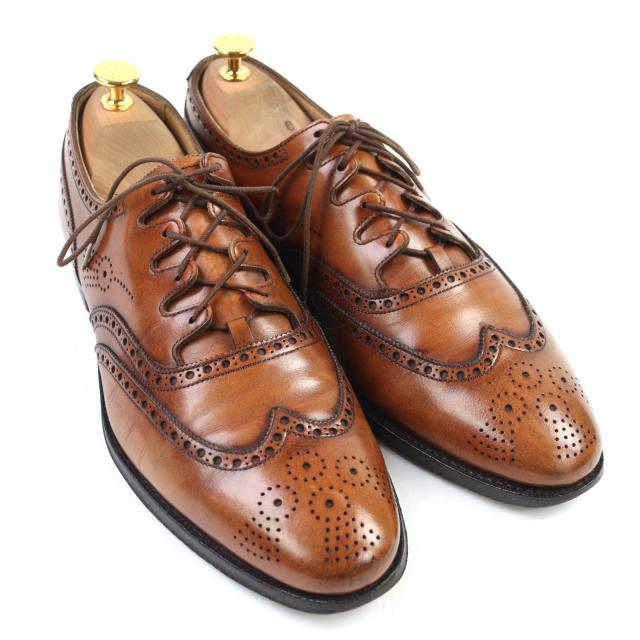 美品○CROCKETT&JONES クロケットアンドジョーンズ 5899 GHILLIE 2 ウイングチップ メダリオン ギリーシューズ レザーシューズ 7.5_1