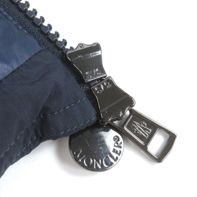 美品□MONCLER モンクレール 24-25AW ENZIAN GIUBOTTO ロゴワッペン フーデッド ダウンジャケット ネイビー ブラウン 2 正規品　メンズ