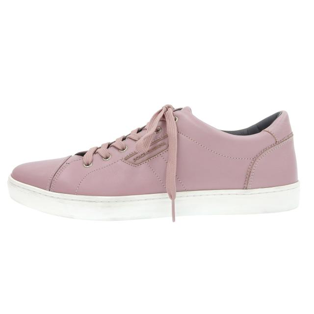 極美品▲DOLCE&GABBANA ドルチェ＆ガッバーナ CS1326 レザー ローカットスニーカー シューズ ピンク 9 イタリア製 メンズ_1