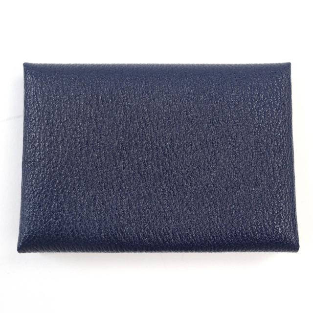 未使用品☆HERMES エルメス カルヴィ デュオ シェーブル ブルーニュイ シルバー金具 コインケース W刻 箱付き フランス製 レディース_1