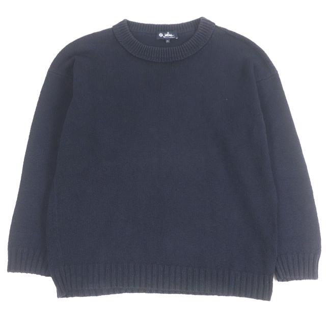 美品□Loro Piana ロロピアーナ FAM0190 藤原ヒロシ 無地 クルーネック ロングスリーブニット セーター ネイビー XL イタリア製　正規品