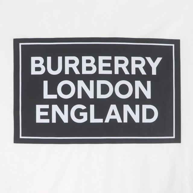 極美品□BURBERRY バーバリー 8084338 コットン100％ ボックスロゴプリント クルーネック 半袖Ｔシャツ カットソー ホワイト M 正規品_3