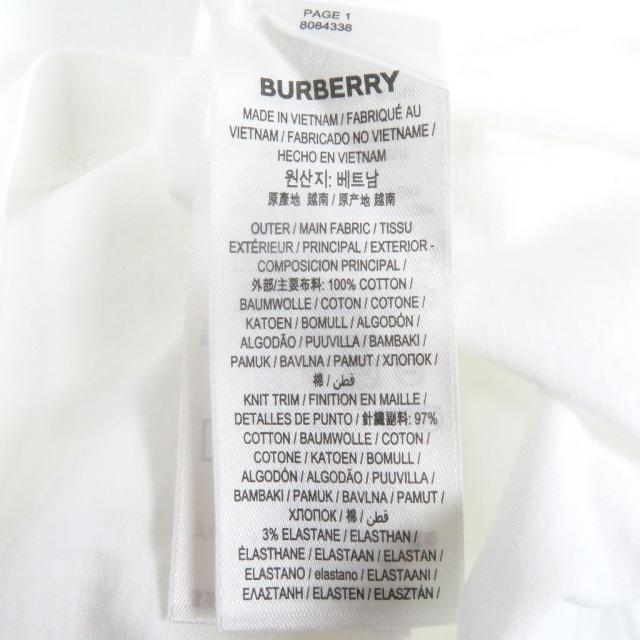 極美品□BURBERRY バーバリー 8084338 コットン100％ ボックスロゴプリント クルーネック 半袖Ｔシャツ カットソー ホワイト M 正規品_5
