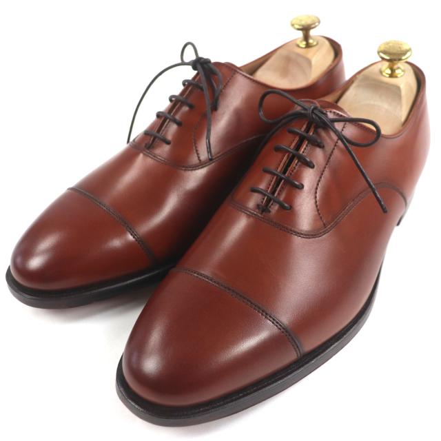 未使用品▼クロケットアンドジョーンズ CONNAUGHT 236ラスト レザー ストレートチップ レースアップ 内羽根 ビジネスシューズ 7.5 メンズ