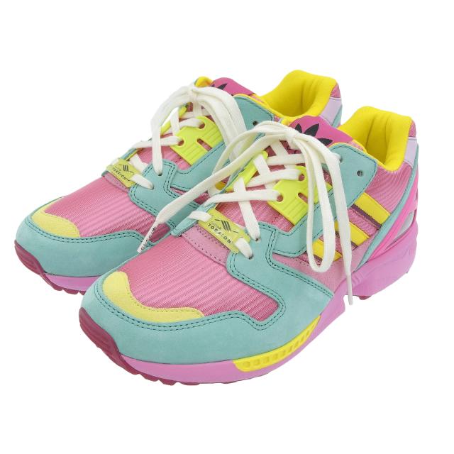 未使用品▲GUCCI×adidas  グッチ×アディダス ZX8000 722212 TORSION スウェードレザー スニーカー ピンク マルチ 22.5 箱・保存袋付き