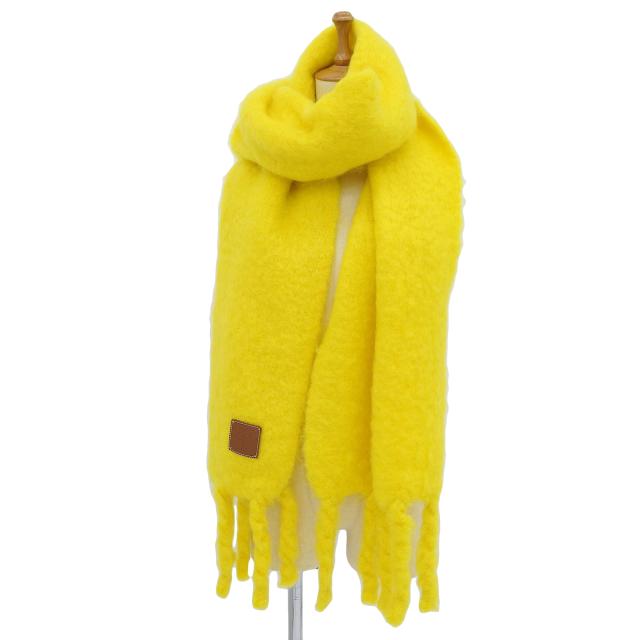 【超美品】LOEWE ロエベ イエロー ウールマフラー フリンジ付き 中古・古着通販】LOEWE (ロエベ) アンゴラ混ウールマフラー イエロー