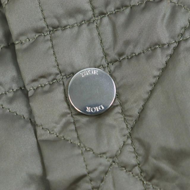 極美品▼DIOR ディオール オム 313C509BA767 ロゴワッペン ロゴ入りボタン カナージュキルティング ジャケット カーキ 54 正規品 メンズ