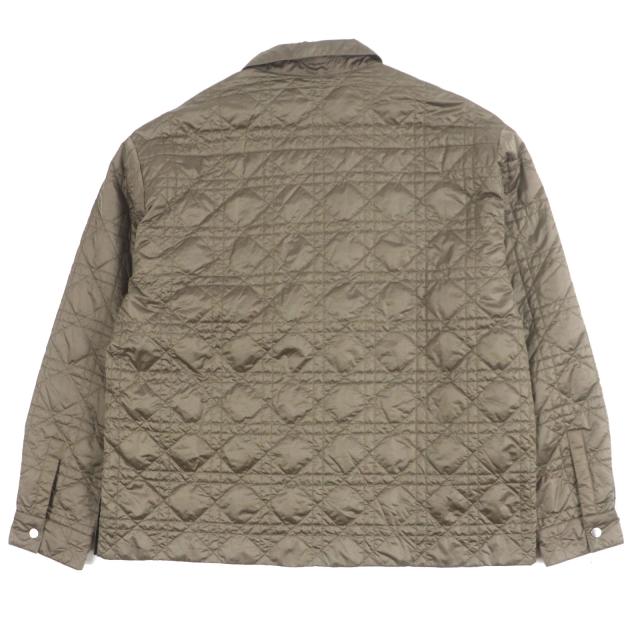 極美品▼DIOR ディオール オム 313C509BA767 ロゴワッペン ロゴ入りボタン カナージュキルティング ジャケット カーキ 54 正規品 メンズ