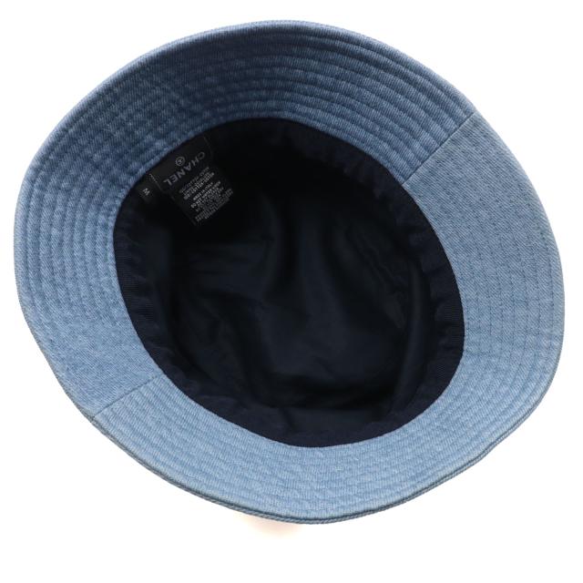 極美品▽CHANEL シャネル 22P コットン100% スパンコールロゴ デニム