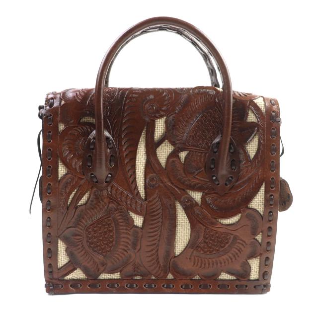 未使用品★GRACE CONTINENTAL グレースコンチネンタル 48182401 　Cutwork Maestra S カービングトライブス ハンドバッグ 保存袋付_2