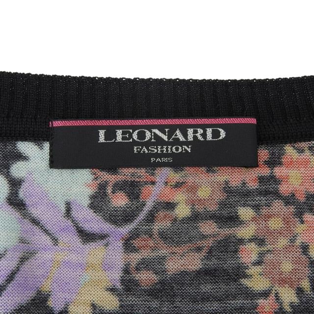美品△LEONARD FASHION レオナール ファッション シルク混 フラワー