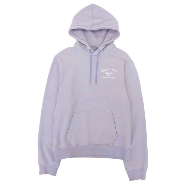 美品▲DIOR ディオール オム 23SS 293J698A0531 Atelier ロゴ刺繍 プルオーバー パーカー パープル L イタリア製 正規品 メンズ