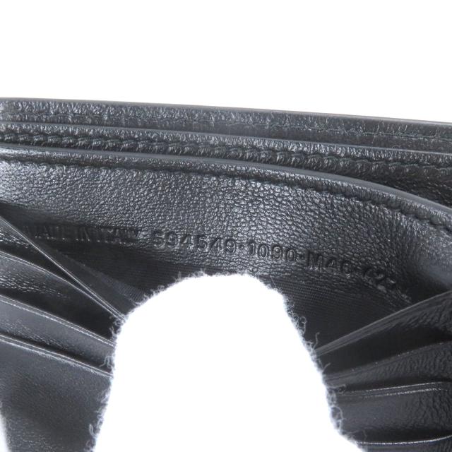 未使用品□BALENCIAGA バレンシアガ 594549 ロゴ入り レザー 二つ折り コンパクトウォレット 札入れ ブラック 箱・保存袋付 イタリア製_8