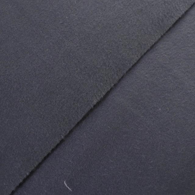 良品△HERMES エルメス カシミヤ100％ ロゴ刺繍 フリンジ 超大判 ショール ストール ブランケット ネイビー レディース_2