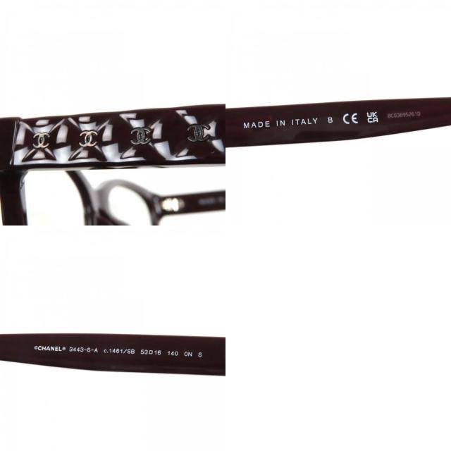 極美品▼CHANEL シャネル 3443-S-A マトラッセ ココマーク カラーレンズ メガネ 眼鏡 ダークブラウン 53□16 140 デモレンズ レディース