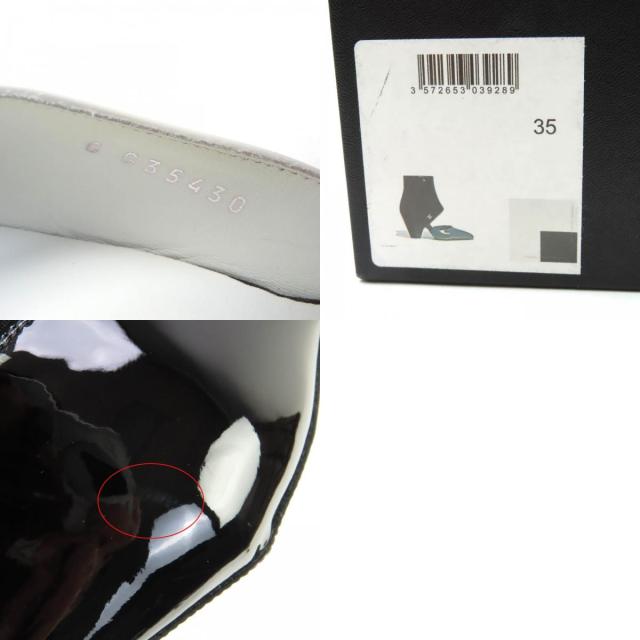 未使用品★CHANEL シャネル G35430 ココマーク バイカラー サイドZIP パテントレザー アンクルブーツ ブラック ホワイト 35 箱・保存袋付_9
