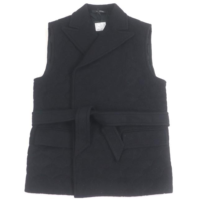 未使用品□TAGLIATORE タリアトーレ 23AW SMART ウール ベルテッド キルティングベスト ジレ ブラック 46 イタリア製 正規品 メンズ