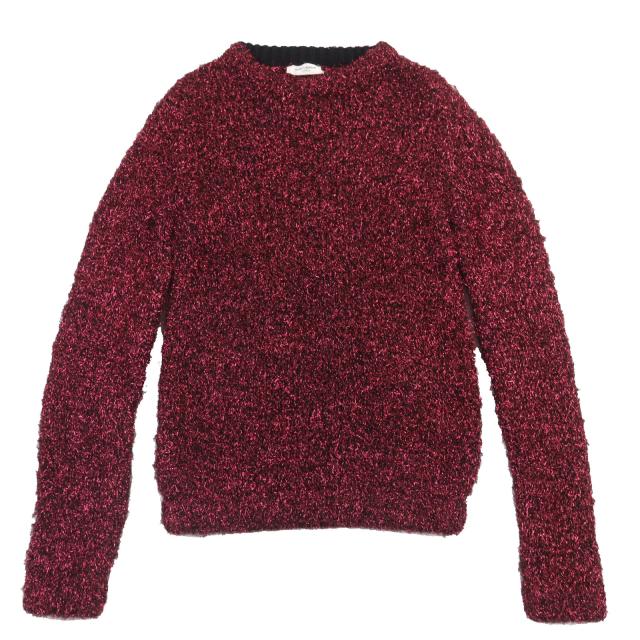 極美品▲SAINT LAURENT PARIS サンローランパリ 19年製 563424 ラメ ニット トップス ピンク系 XS イタリア製 正規品 レディース