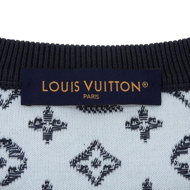 極美品▲LOUIS VUITTON ルイヴィトン 24SS グラディエント モノグラム グラデーション コットンニット グレー系 XL イタリア製 正規品_3