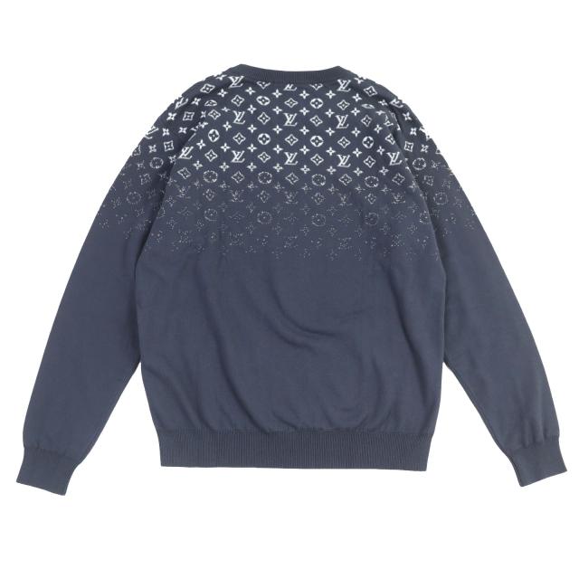 極美品▲LOUIS VUITTON ルイヴィトン 24SS グラディエント モノグラム グラデーション コットンニット グレー系 XL イタリア製 正規品_1